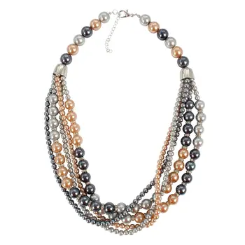 New European and American fashion classic necklace individual temperament grey and all colors pearl like sweater chain 
New European and American fashion classic necklace individual temperament grey and all colors pearl like sweater chain
