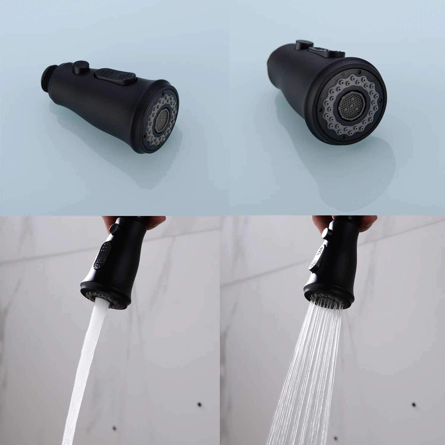 Black Kitchen Pull Out Down Sprayer Faucet Accessories Spray Shower Head
