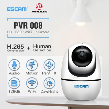 ESCAM PVR008 IP Camera Wireless WIFI Surveillance Security Camera Auto Tracking CCTV Camera with IR Night Vision Two-way Audio
ESCAM PVR008 IP Camera Wireless WIFI Surveillance Security Camera Auto Tracking CCTV Camera with IR Night Vision Two-way Audio