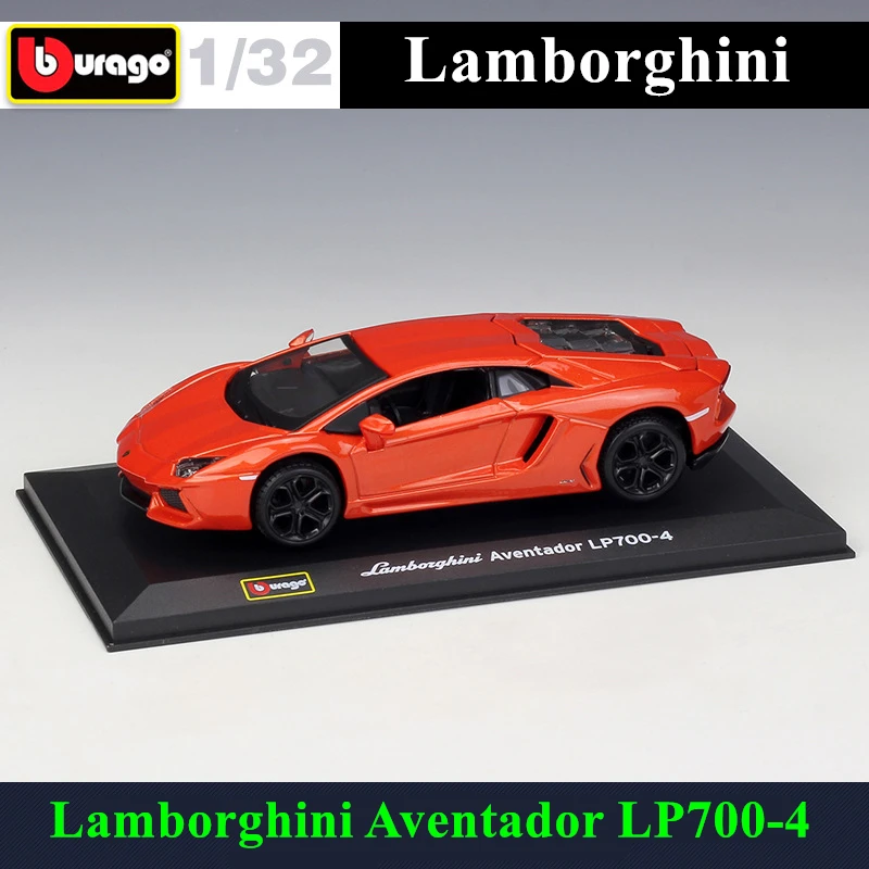 

Bburago 1:32 Lamborghini LP700-4 Orange Alloy Racing Convertible alloy car model simulation car decoration collection gift toy