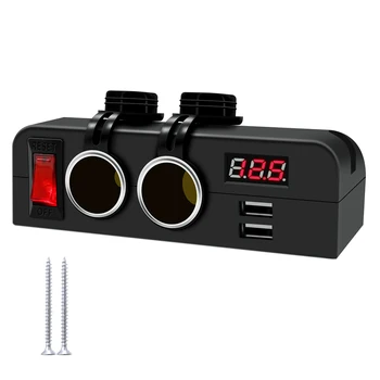 Quick Vehicle Dual USB Charger 12V/24V 2 Power Sockets Digital Voltmeter with LED Rocker Switch Cigarette Lighter Splitter
Quick Vehicle Dual USB Charger 12V/24V 2 Power Sockets Digital Voltmeter with LED Rocker Switch Cigarette Lighter Splitter