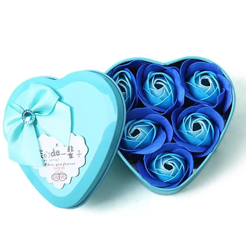 6 rose romantic soap flower gift box birthday valentine day