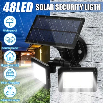48LED Dual Head Solar Motion Sensor Spotlights 3Modes Adjustable 180-Degree Rotatable Waterproof Solar Floodlight Security Light
48LED Dual Head Solar Motion Sensor Spotlights 3Modes Adjustable 180-Degree Rotatable Waterproof Solar Floodlight Security Light