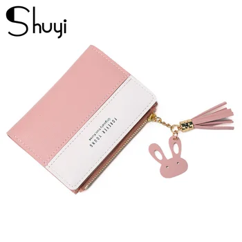 Women Short Wallet Color matching Small Zipper Purse Tassel Soft Wallets Cute Rabbit Simple Card Holder Red Pink Money Bag
Women Short Wallet Color matching Small Zipper Purse Tassel Soft Wallets Cute Rabbit Simple Card Holder Red Pink Money Bag