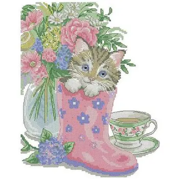 Kitten in rain boots patterns Counted Cross Stitch 11CT 14CT 18CT DIY Chinese Cross Stitch Kits Embroidery Needlework Sets
Kitten in rain boots patterns Counted Cross Stitch 11CT 14CT 18CT DIY Chinese Cross Stitch Kits Embroidery Needlework Sets