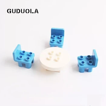 GUDUOLA Big Bricks Table Set Amusement Park Accessory Home House Chairs Playmobil Toys Duplo Building Block For Children
GUDUOLA Big Bricks Table Set Amusement Park Accessory Home House Chairs Playmobil Toys Duplo Building Block For Children