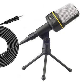 Microphone Condenser Sound Recording Studio With Tripod 3.5mm Plug For Radio Braodcasting Singing Recording KTV Karaoke Computer