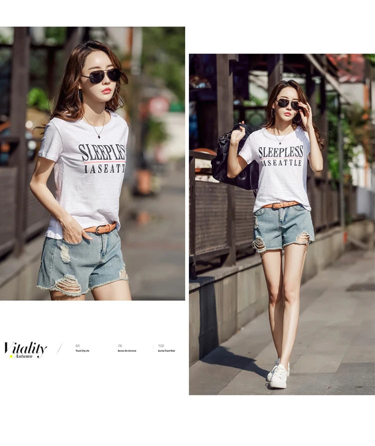 New 95% Cotton letter Women T-shirt Summer Short Sleeve Round Neck Harajuku Printing Tee Women Casual Fashion Female Tops