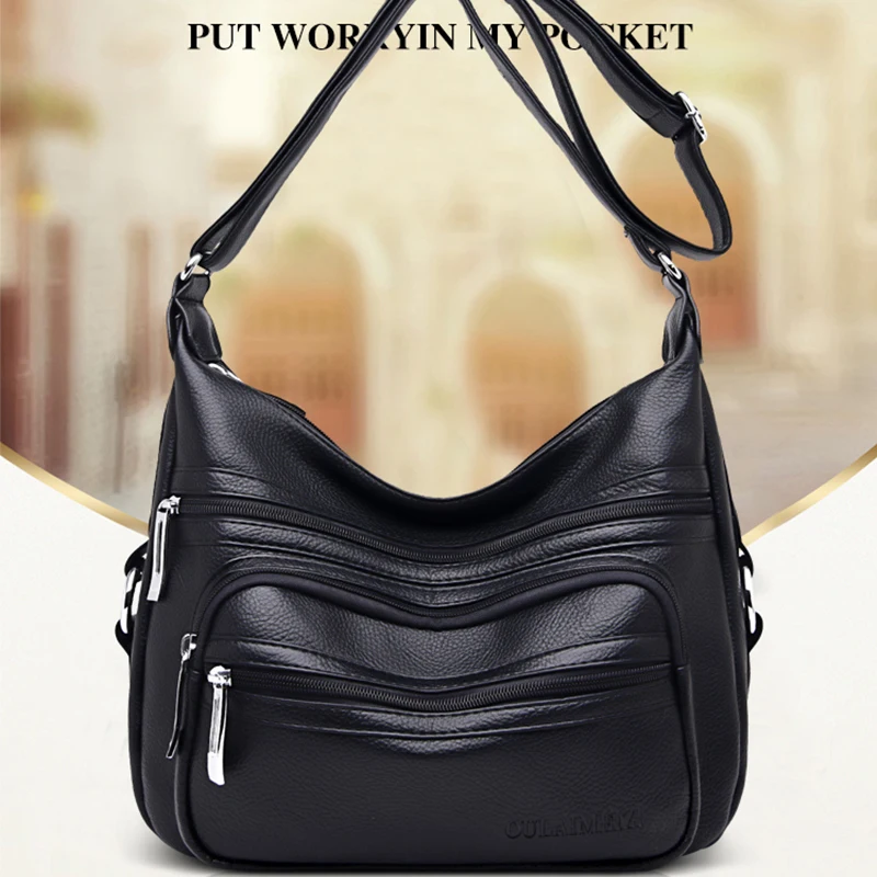 Fashion Lady Artificial Leather Shoulder Bag Solid Color 2019 New Five-layer Large Capacity Messenger Bag For Women 
Fashion Lady Artificial Leather Shoulder Bag Solid Color 2019 New Five-layer Large Capacity Messenger Bag For Women
