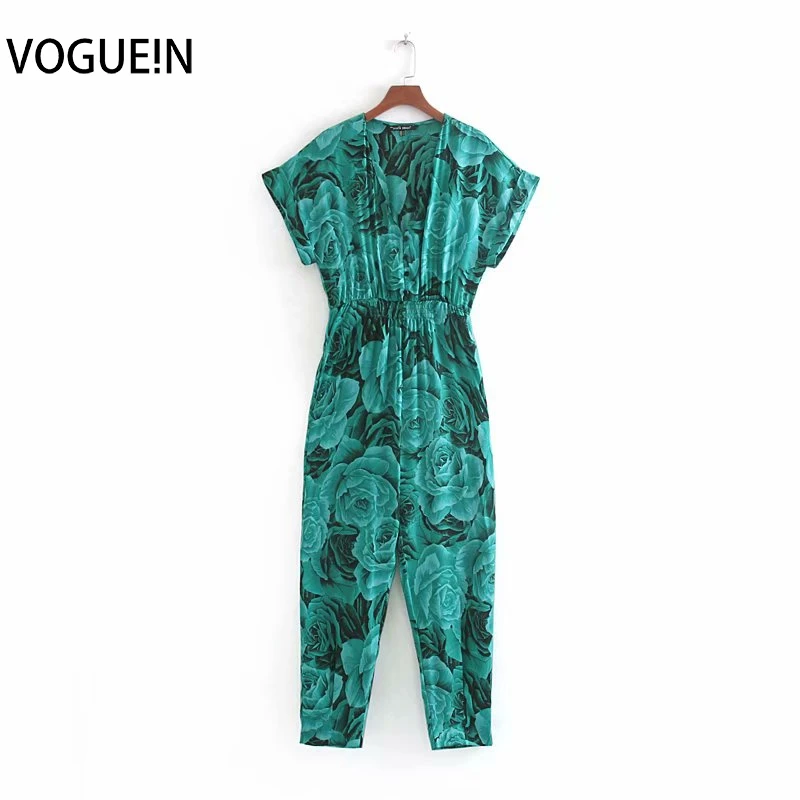 VOGUEIN New Womens Floral Print Short Sleeve Green V-Neck Jumpsuit Playsuit Romper Wholesale
VOGUEIN New Womens Floral Print Short Sleeve Green V-Neck Jumpsuit Playsuit Romper Wholesale