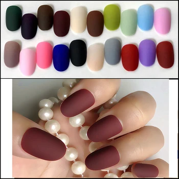 New full set of matte false nails short round head soft coffee color oval matte Artificial Nails Art Tips24pcs/set
New full set of matte false nails short round head soft coffee color oval matte Artificial Nails Art Tips24pcs/set