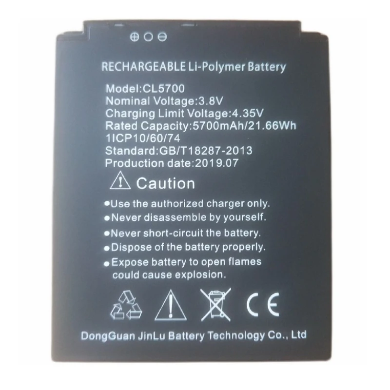 

Limited Stock Retail 3.8V 5700mAh CL5700 Rechargeable Battery Size:74*60*10.5mm High Quality