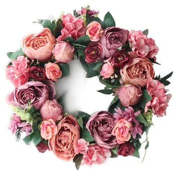 16 inch Peony Wreath Artificial Flower Door Wreath with Green Leaves Spring Wreath for Front Door Decor, Wedding, Wall, Home Dec 
16 inch Peony Wreath Artificial Flower Door Wreath with Green Leaves Spring Wreath for Front Door Decor, Wedding, Wall, Home Dec