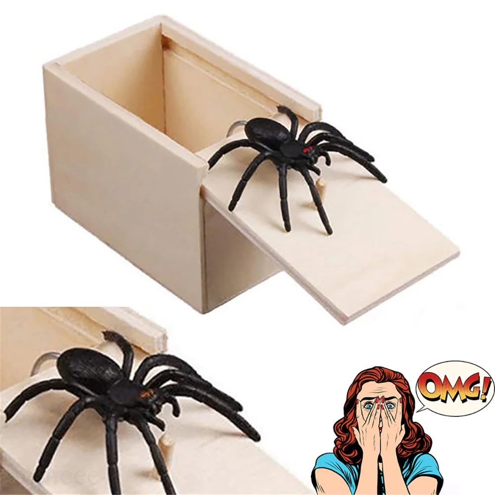 Spider Surprise Box Joke Fun Scare Prank Gag Gifts Kids Adult Toy Tricky Toy Scared Wooden Box Spoof Scary Little Bug Box Toys 
Spider Surprise Box Joke Fun Scare Prank Gag Gifts Kids Adult Toy Tricky Toy Scared Wooden Box Spoof Scary Little Bug Box Toys