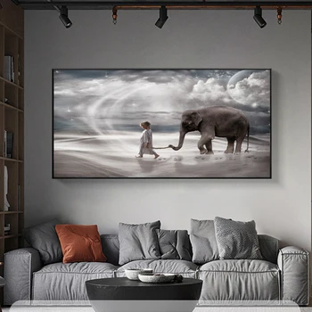 Girl with Elephant Art Canvas Painting Wall Art Posters and Prints Desert Landscape Decorative Picture for Living Room Decor
Girl with Elephant Art Canvas Painting Wall Art Posters and Prints Desert Landscape Decorative Picture for Living Room Decor