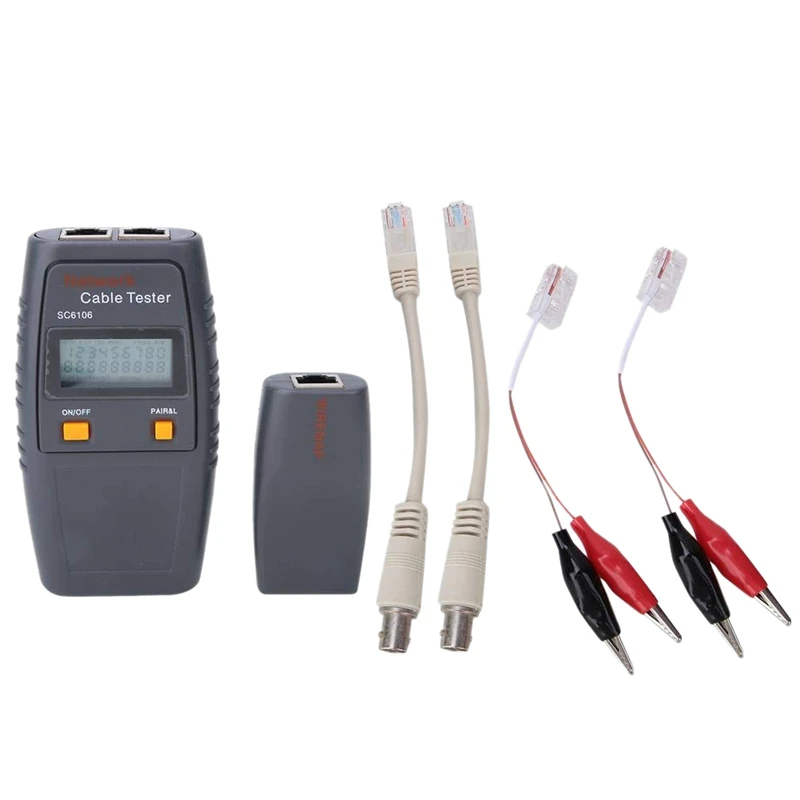Network Cable Tester, SC6106 LAN Network Wire Cable Tester Electrical Line Finder Testing with LCD Display
Network Cable Tester, SC6106 LAN Network Wire Cable Tester Electrical Line Finder Testing with LCD Display