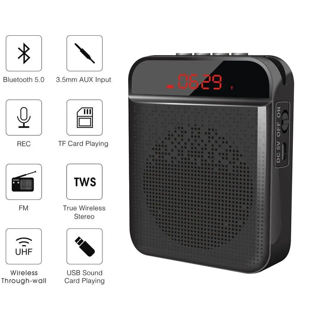 K3 Megaphone Portable Bluetooth Wireless Voice Amplifier Teacher Microphone Speaker Loudspeaker Support TF Card FM Radio
K3 Megaphone Portable Bluetooth Wireless Voice Amplifier Teacher Microphone Speaker Loudspeaker Support TF Card FM Radio