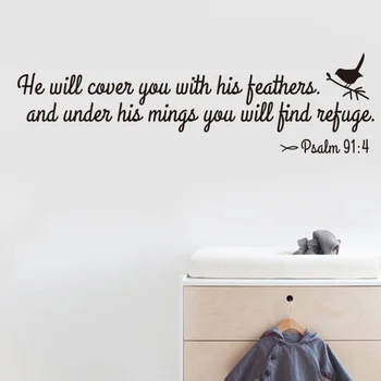 1PC Peel and Stick Christian Removable He Will Cover You With His Feathers Wall Stickers Wallpaper Wall Decals
1PC Peel and Stick Christian Removable He Will Cover You With His Feathers Wall Stickers Wallpaper Wall Decals