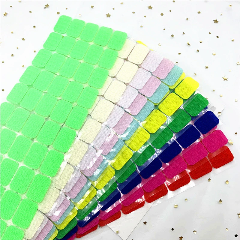 Colorfull Square Round Sticker 10mm Dots  20*28mm Self Adhesive Fastener Tape Hook and Loop Strong Glue Klitterband