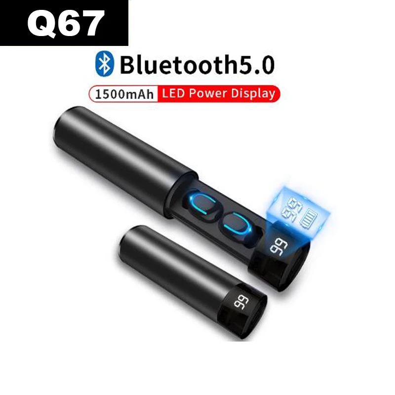 Q67 TWS Wireless Earbuds 3D Stereo Mini Bluetooth Earphone 5.0 With Dual Mic Sports Waterproof Earphones Auto Pairing Headset
Q67 TWS Wireless Earbuds 3D Stereo Mini Bluetooth Earphone 5.0 With Dual Mic Sports Waterproof Earphones Auto Pairing Headset