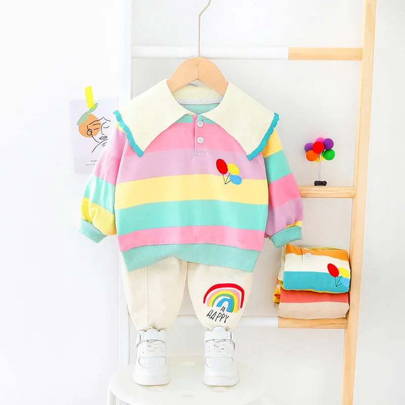 Spring Baby Girl Outfit Colorful Striped Sweatshirt+Trousers 2pcs Newborn Set Lovely Cotton Infant Clothing Toddler Girls Suit
Spring Baby Girl Outfit Colorful Striped Sweatshirt+Trousers 2pcs Newborn Set Lovely Cotton Infant Clothing Toddler Girls Suit
