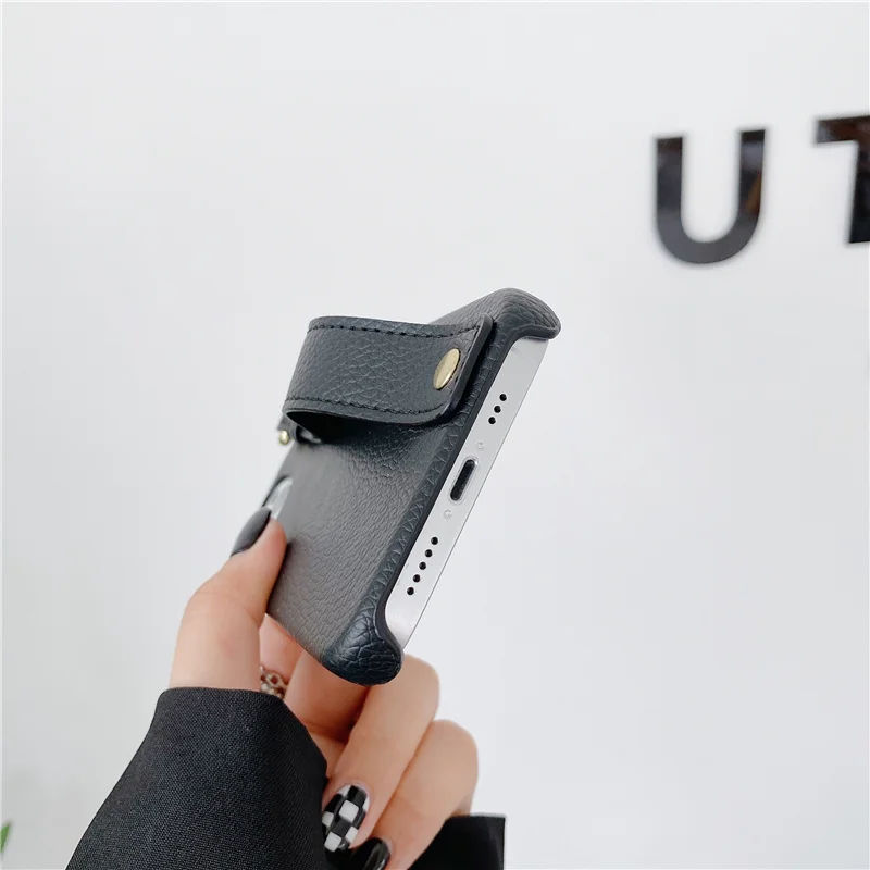 Luxury leather Case For iphone  with holder