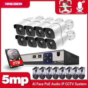 H.265+ 8CH 5.0MP NVR POE Security Two Audio IP Camera System Outdoor CCTV Video Surveillance Recorder Kit Face Record Playback 
H.265+ 8CH 5.0MP NVR POE Security Two Audio IP Camera System Outdoor CCTV Video Surveillance Recorder Kit Face Record Playback