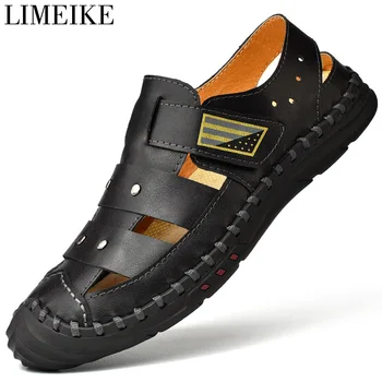 LIMEIKE Men's Summer Sandals Fashion Leather Men Casual Shoes Breathable Design Men Beach Shoes Man Sandals
LIMEIKE Men's Summer Sandals Fashion Leather Men Casual Shoes Breathable Design Men Beach Shoes Man Sandals