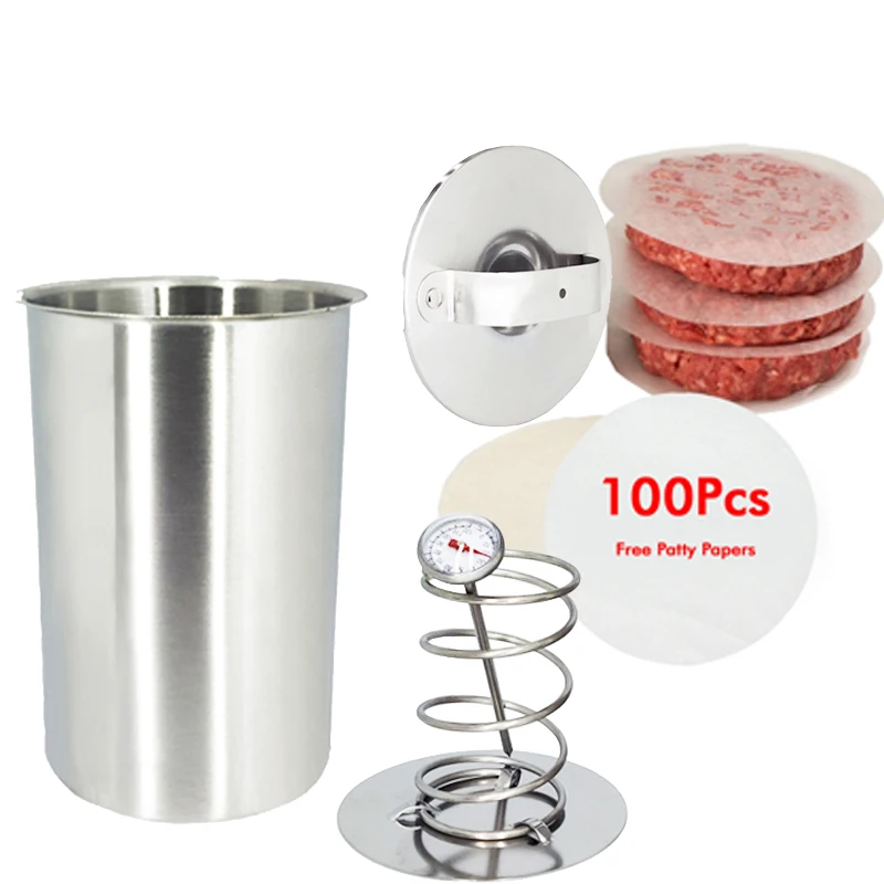 Ham Press Maker Machine 304 Stainless Steel Meat Poultry Kitchen Cooking Tools With 100 Pcs Patty Papers Thermometer
Ham Press Maker Machine 304 Stainless Steel Meat Poultry Kitchen Cooking Tools With 100 Pcs Patty Papers Thermometer