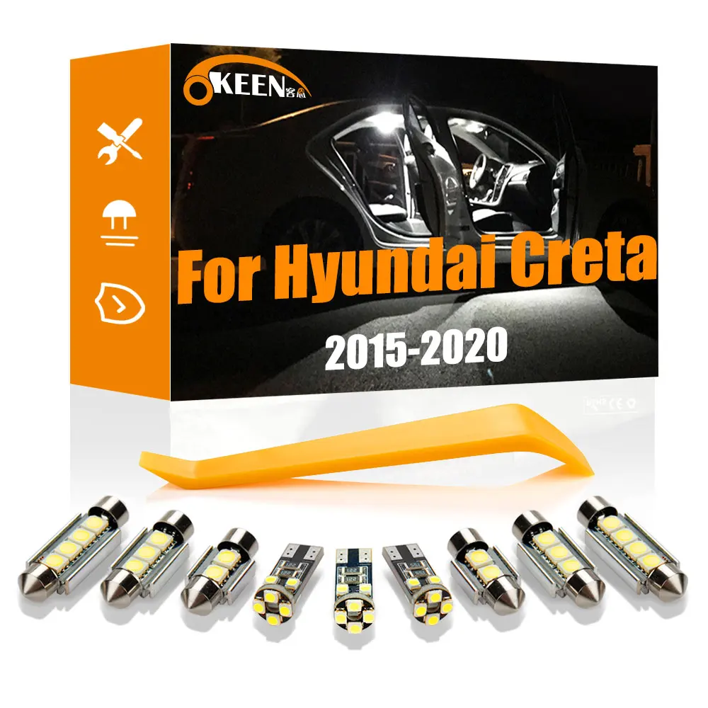 OKKEN 10Pcs For Hyundai Creta 2015 - 2020 LED Interior Light Canbus Vehicle Bulb Indoor Dome Map Reading Trunk Lights Accessory
OKKEN 10Pcs For Hyundai Creta 2015 - 2020 LED Interior Light Canbus Vehicle Bulb Indoor Dome Map Reading Trunk Lights Accessory