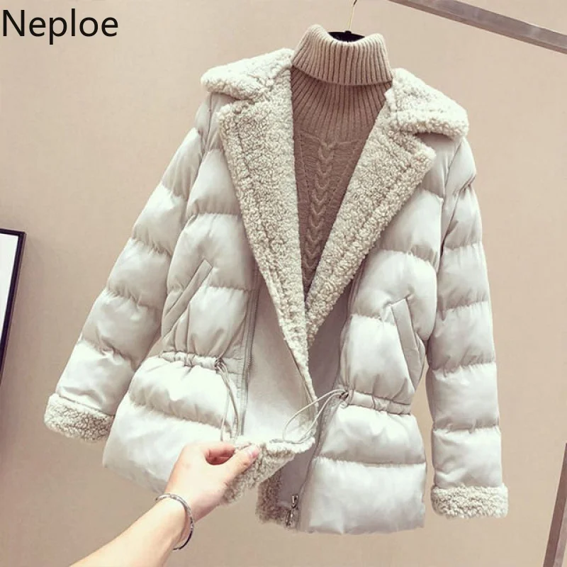 Neploe Women Zipper Notched Lambswool Jackets 2019 Winter Coat Medium-long Warm Parka Drawstring Slim Waist Pocket Outwear 54489
Neploe Women Zipper Notched Lambswool Jackets 2019 Winter Coat Medium-long Warm Parka Drawstring Slim Waist Pocket Outwear 54489