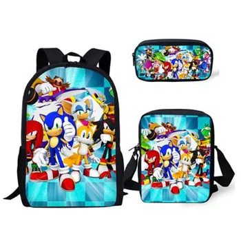 Fashion 3PC/Set Backpack Sonic 4 The Hedgehog Pattern Students School Bags Cartoon Anime Designer Teenagers Book-Bags Set
Fashion 3PC/Set Backpack Sonic 4 The Hedgehog Pattern Students School Bags Cartoon Anime Designer Teenagers Book-Bags Set