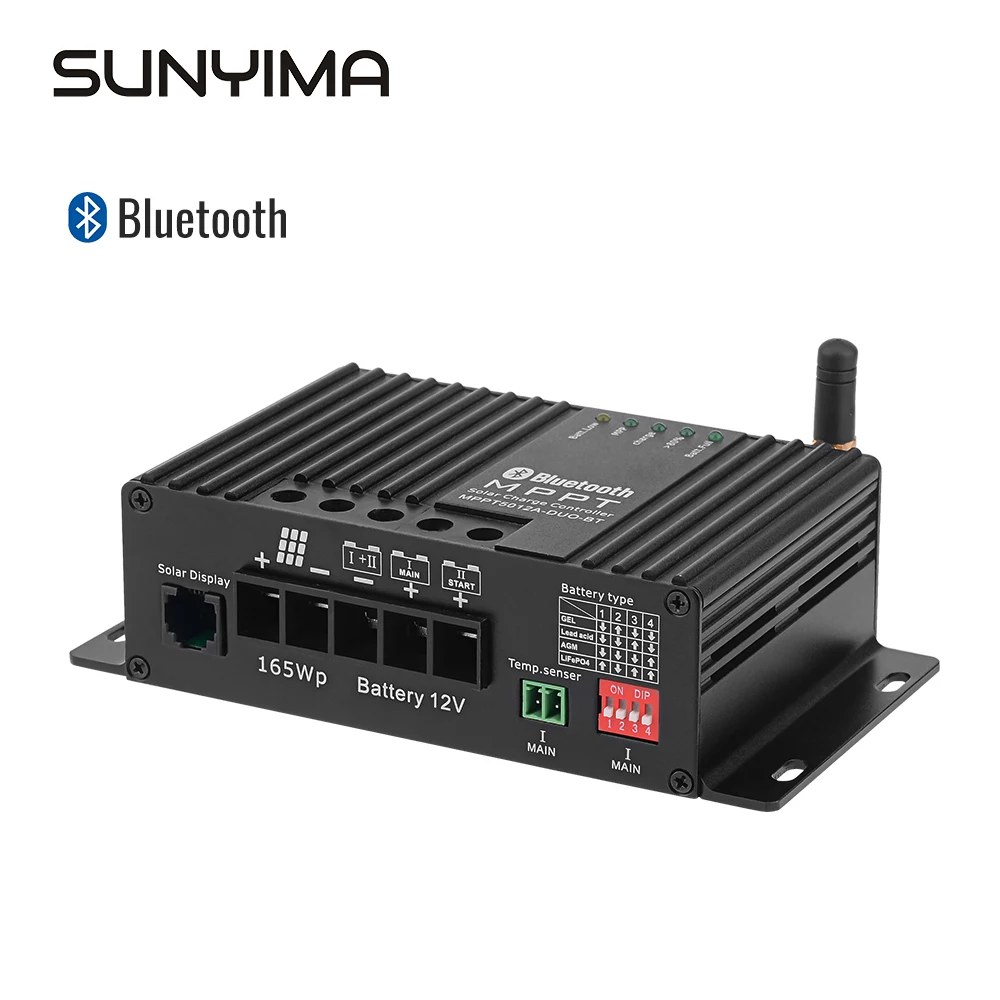 SUNYIMA 12V/12A 25A Bluetooth MPPT Solar Charge And Discharge Controller Auto Dual Battery Charging Solar Charging Controller
SUNYIMA 12V/12A 25A Bluetooth MPPT Solar Charge And Discharge Controller Auto Dual Battery Charging Solar Charging Controller