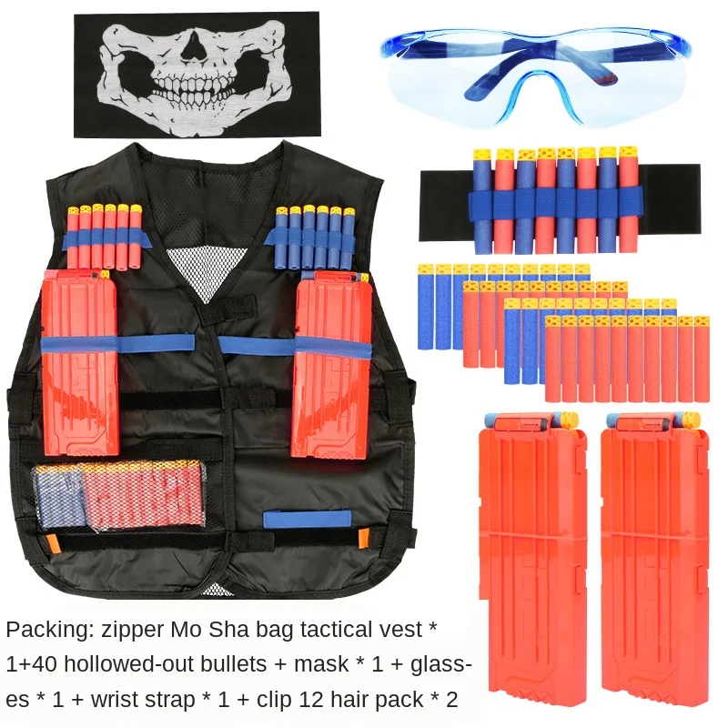 Children's Tactical Vest Equipped with Nerf Gun Attack Elite Series Nerf Accessory Set
Children's Tactical Vest Equipped with Nerf Gun Attack Elite Series Nerf Accessory Set