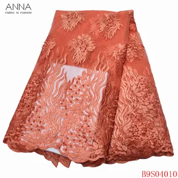 Anna orange african beaded lace fabric high quality embroidered stones 5 yards/pcs french tulle laces fabrics for garment sewing 
Anna orange african beaded lace fabric high quality embroidered stones 5 yards/pcs french tulle laces fabrics for garment sewing