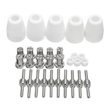 30 Pcs LG-40 PT-31 Plasma Cutter Cutting Torch Consumables Accessories Extended Nickel-Plated Tips Nozzle Electrodes Shield Cup
30 Pcs LG-40 PT-31 Plasma Cutter Cutting Torch Consumables Accessories Extended Nickel-Plated Tips Nozzle Electrodes Shield Cup
