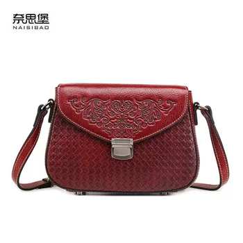 

NASIBAO New top Cowhide Embossed fashion luxury handbags women bags designer Genuine Leather bag women shoulder Crossbody bag