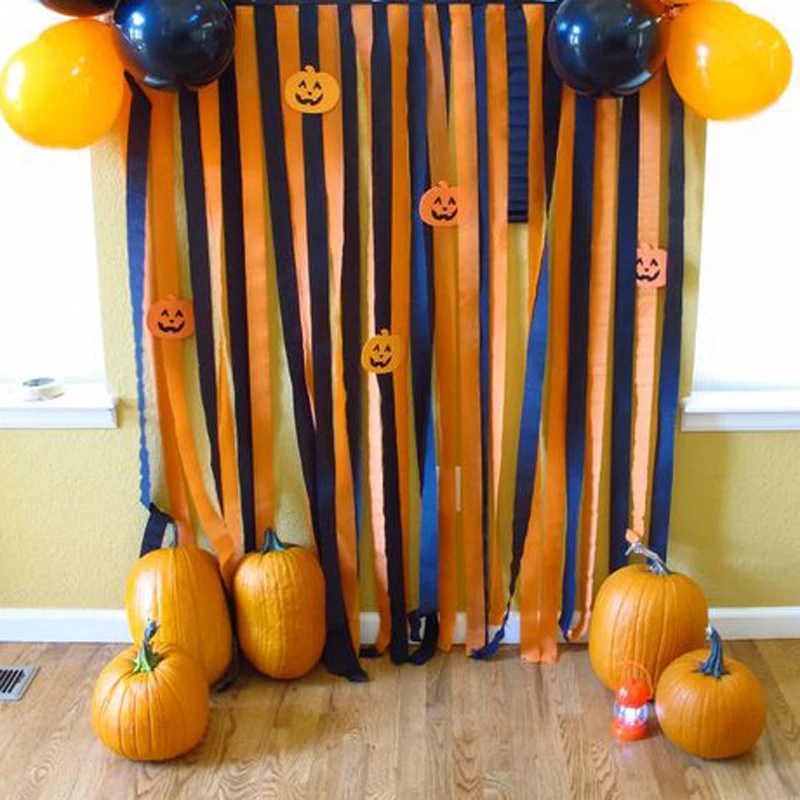 10 Coils Halloween Party Black & Orange Fringe Curtain Halloween Hanging Fringe Doorway Decorations Crepe Paper Backdrop
10 Coils Halloween Party Black & Orange Fringe Curtain Halloween Hanging Fringe Doorway Decorations Crepe Paper Backdrop