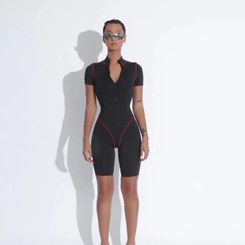 SEASONS 2020 Woman Fitness Sporty High Elastic Rompers Casual Slim Zipper Jumpsuit Workout Short Sleeve Bodysuits ASJU80393
SEASONS 2020 Woman Fitness Sporty High Elastic Rompers Casual Slim Zipper Jumpsuit Workout Short Sleeve Bodysuits ASJU80393