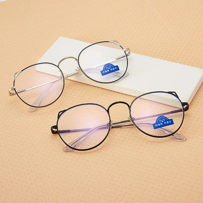 Anti Blue Light Cute Round Cat Ears Eyeglasses Frame Computer Eye Protection Optical Glasses Unisex for students, office worker
Anti Blue Light Cute Round Cat Ears Eyeglasses Frame Computer Eye Protection Optical Glasses Unisex for students, office worker