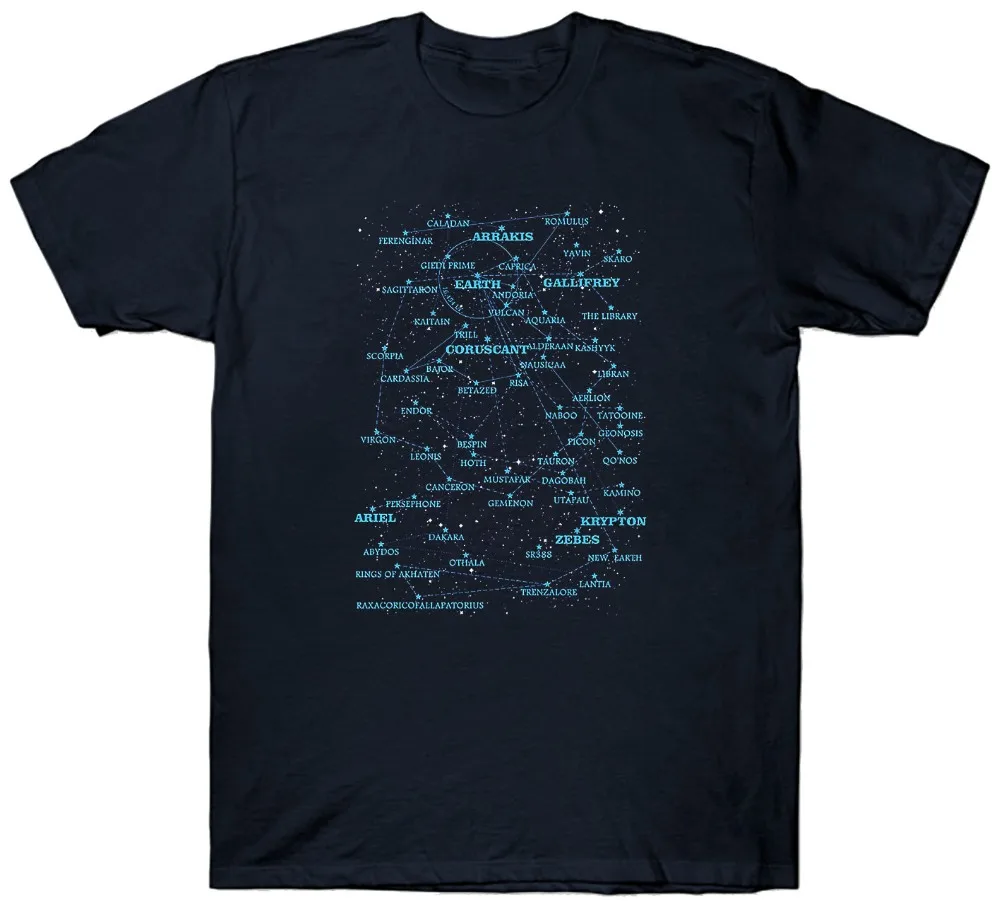 Sci Fi Star Map T-Shirt Space Cosmic Geek Star Wars Trek Battlestar Birthday 2019 New Fashionable T Shirt Men Camisa Tees
Sci Fi Star Map T-Shirt Space Cosmic Geek Star Wars Trek Battlestar Birthday 2019 New Fashionable T Shirt Men Camisa Tees