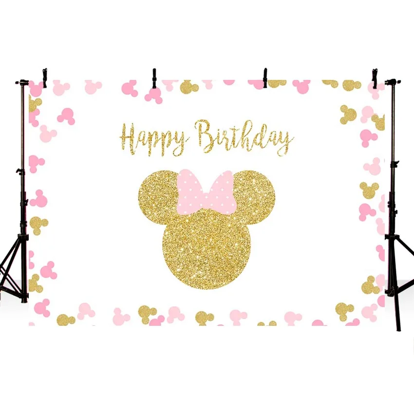 7x5FT Happy Birthday Light Pink Polka Fots Bow Gold Minnie Head Photo Studio Props Backdrops Background Vinyl Photo Backdrop
7x5FT Happy Birthday Light Pink Polka Fots Bow Gold Minnie Head Photo Studio Props Backdrops Background Vinyl Photo Backdrop