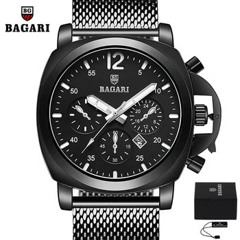 BAGARI Luxury Top Brand Mens Watch Luminous Calendar Wristwatch Quartz Steel Mesh Strap Waterproof Fashion Relogio Masculino
BAGARI Luxury Top Brand Mens Watch Luminous Calendar Wristwatch Quartz Steel Mesh Strap Waterproof Fashion Relogio Masculino