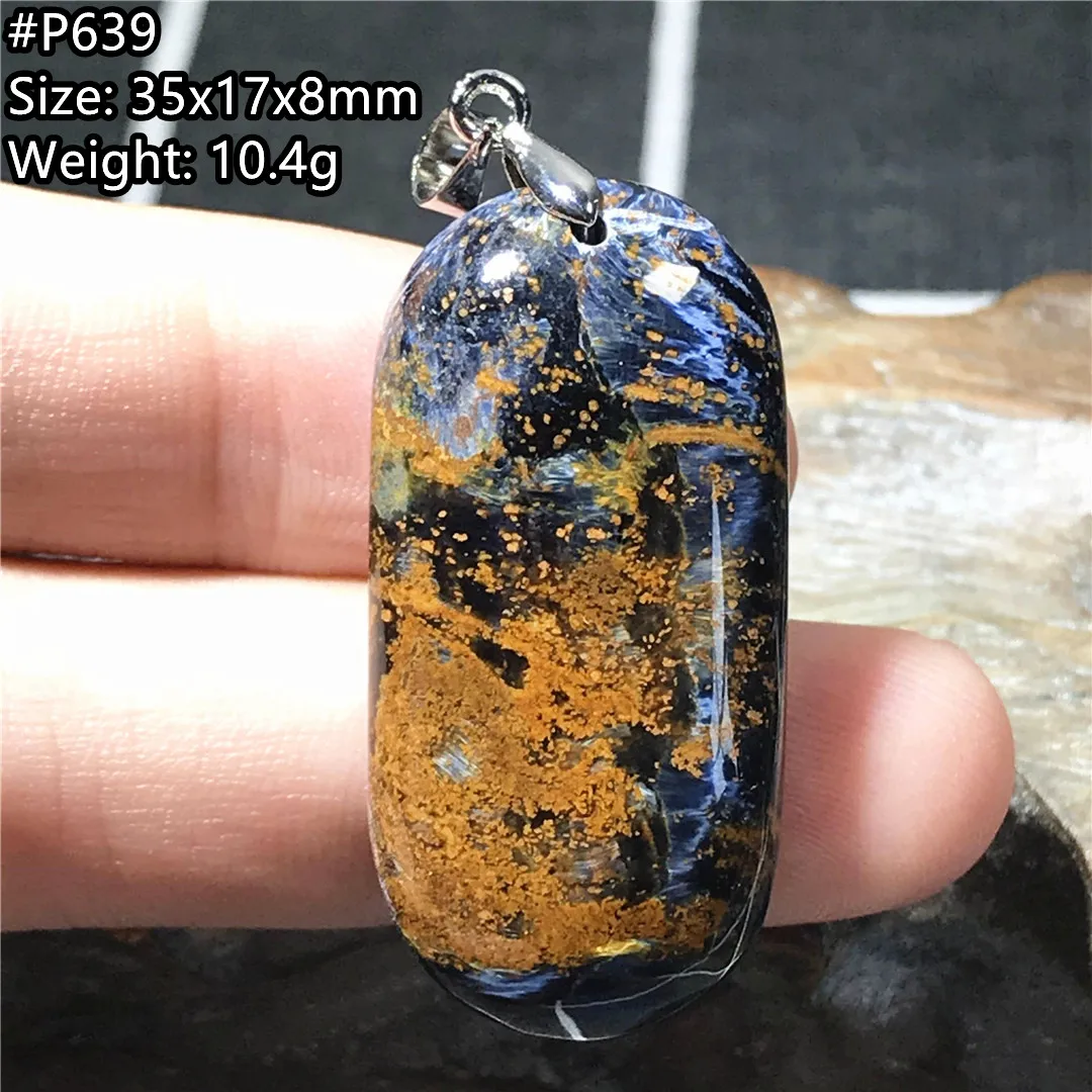 

Natural Pietersite Pendant Jewelry For Women Men Luck Gift Crystal 35x17x8mm Beads Silver Namibia Energy Gemstone Stone AAAAA