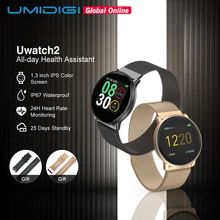 Umidigi uwatch2 homem relógio inteligente mulher android ios à prova dip67 água ip67 1.33 tela de toque metal completo 7 modos esporte monitor freqüência cardíaca(China)