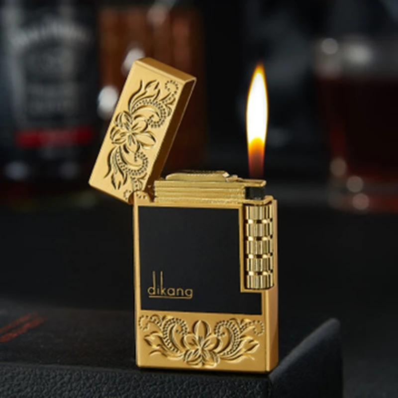 

New Flint Gas Lighter PING Crisp Sound Jet Gasoline Lighter Butane Bright Metal Cigarette Cigar Lighter Inflated gadgets for men