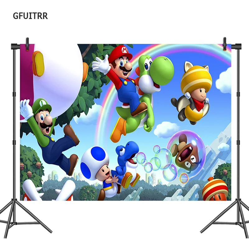 GFUITRR Super Marios Photography Backdrop Kids Birthday Party Photo Background Vinyl Photo Booth Props
GFUITRR Super Marios Photography Backdrop Kids Birthday Party Photo Background Vinyl Photo Booth Props