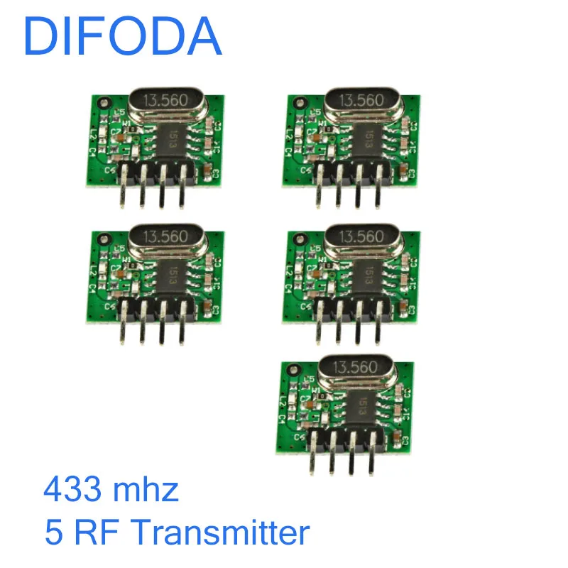 DIFODA 5 pcs 433 MHz Superheterodyne RF Transmitter Encoding Module Wireless 433Mhz Remote Control Garage Door For UHF ASK
DIFODA 5 pcs 433 MHz Superheterodyne RF Transmitter Encoding Module Wireless 433Mhz Remote Control Garage Door For UHF ASK