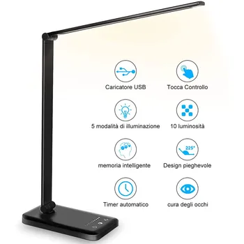 Touch Dimmable Table Lamp USB LED Reading Light Foldable Rotatable Touch Switch LED Desk Lamp Wireless Charging Desk Light
Touch Dimmable Table Lamp USB LED Reading Light Foldable Rotatable Touch Switch LED Desk Lamp Wireless Charging Desk Light