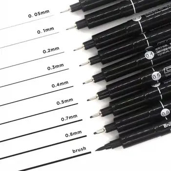 9Pcs/Set Black Pigment Liner Neelde Water-proof Drawing Pen Pigma Micron Sunproof Marker Pen For Sketching Hook Art Pen
9Pcs/Set Black Pigment Liner Neelde Water-proof Drawing Pen Pigma Micron Sunproof Marker Pen For Sketching Hook Art Pen